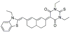 1,3-DIETHYL-5-[7-([3-ETHYL-1,3-BENZOTHIAZOL-2(3H)-YLIDENE]METHYL)-4,4A,5,6-TETRAHYDRO-2(3H)-NAPHTHALENYLIDENE]-2-THIOXODIHYDRO-4,6(1H,5H)-PYRIMIDINEDIONE 结构式