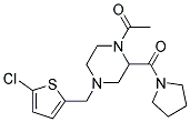 1-ACETYL-4-[(5-CHLORO-2-THIENYL)METHYL]-2-(PYRROLIDIN-1-YLCARBONYL)PIPERAZINE 结构式