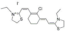 2-((E)-2-((3E)-2-Chloro-3-[(2Z)-2-(3-ethyl-1,3-thiazolidin-2-ylidene)ethylidene]cyclohex-1-en-1-yl)vinyl)-3-ethyl-4,5-dihydro-1,3-thiazol-3-ium iodide 结构式