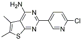 2-(6-CHLOROPYRIDIN-3-YL)-5,6-DIMETHYLTHIENO[2,3-D]PYRIMIDIN-4-AMINE 结构式