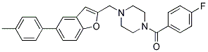 1-(4-FLUOROBENZOYL)-4-([5-(4-METHYLPHENYL)-1-BENZOFURAN-2-YL]METHYL)PIPERAZINE 结构式