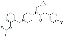 2-(4-CHLOROPHENYL)-N-(CYCLOPROPYLMETHYL)-N-(1-[2-(DIFLUOROMETHOXY)BENZYL]PIPERIDIN-4-YL)ACETAMIDE 结构式