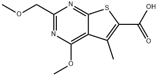 4-甲氧基-2-(甲氧基甲基)-5-甲基噻吩并[2,3-D]嘧啶-6-羧酸 结构式