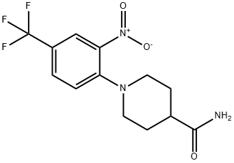 1-[2-NITRO-4-(TRIFLUOROMETHYL)PHENYL]PIPERIDINE-4-CARBOXAMIDE 结构式