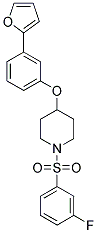 1-[(3-FLUOROPHENYL)SULFONYL]-4-[3-(2-FURYL)PHENOXY]PIPERIDINE 结构式