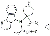 1-CYCLOPROPYLMETHYL-4-(9H-FLUOREN-9-YLMETHOXYCARBONYLAMINO)-PIPERIDINE-4-CARBOXYLIC ACID HYDROCHLORIDE 结构式