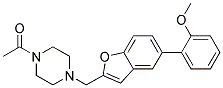 1-ACETYL-4-([5-(2-METHOXYPHENYL)-1-BENZOFURAN-2-YL]METHYL)PIPERAZINE 结构式
