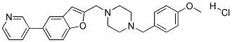 1-(4-METHOXYBENZYL)-4-[(5-PYRIDIN-3-YL-1-BENZOFURAN-2-YL)METHYL]PIPERAZINE HYDROCHLORIDE 结构式