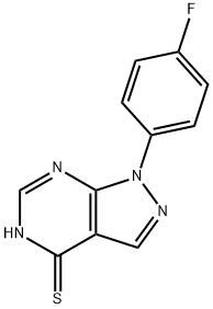 1-(4-FLUOROPHENYL)-1H-PYRAZOLO[3,4-D]PYRIMIDINE-4-THIOL 结构式