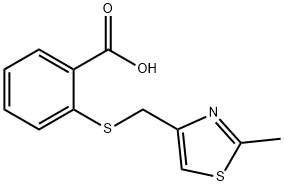 2-{[(2-甲基-1,3-噻唑-4-基)甲基]硫烷基}苯甲酸 结构式