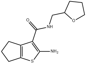 2-AMINO-N-(TETRAHYDROFURAN-2-YLMETHYL)-5,6-DIHYDRO-4H-CYCLOPENTA[B]THIOPHENE-3-CARBOXAMIDE 结构式