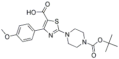 2-(4-Boc-Piperazine-1-Yl)-4-(4-Methoxyphenyl)-5-Thiazolecarboxylic Acid 结构式