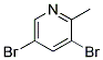 2-Methyl-3,5-Dibromopyridine 结构式