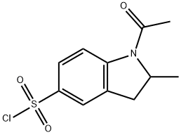 1-乙酰基-2-甲基二氢吲哚-5-磺酰氯 结构式