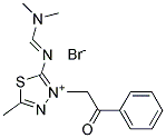 2-{[(dimethylamino)methylidene]amino}-5-methyl-3-(2-oxo-2-phenylethyl)-1,3,4-thiadiazol-3-ium bromide 结构式