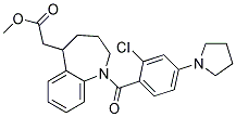 [1-(2-CHLORO-4-PYRROLIDIN-1-YL-BENZOYL)-2,3,4,5-TETRAHYDRO-1H-BENZO[B]AZEPIN-5-YL]-ACETIC ACID METHYL ESTER 结构式