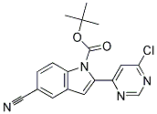 2-(6-Chloro-pyrimidin-4-yl)-5-cyano-indole-1-carboxylic acid tert-butyl ester 结构式