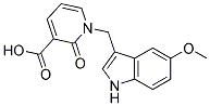 1-[(5-methoxy-1H-indol-3-yl)methyl]-2-oxo-1,2-dihydropyridine-3-carboxylic acid 结构式