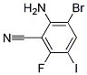 2-Amino-3-bromo-6-fluoro-5-iodobenzonitrile 结构式