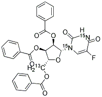 2',3',5'-TRI-O-BENZOYL-5-FLUOROURIDINE-13C,15N2 结构式