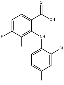 2-(2-CHLORO-4-IODOPHENYLAMINO)-3,4-DIFLUOROBENZOIC ACID 结构式