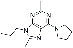 2,8-DIMETHYL-9-PROPYL-6-(PYRROLIDIN-1-YL)-9H-PURINE 结构式