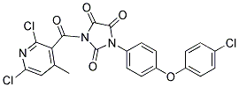 1-[4-(4-CHLOROPHENOXY)PHENYL]-3-[(2,6-DICHLORO-4-METHYL-3-PYRIDYL)CARBONYL] IMIDAZOLIDINE-2,4,5-TRIONE 结构式