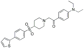 1-[4-(DIETHYLAMINO)PHENYL]-2-(4-([4-(2-THIENYL)PHENYL]SULFONYL)PIPERIDIN-1-YL)ETHANONE 结构式