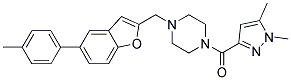 1-[(1,5-DIMETHYL-1H-PYRAZOL-3-YL)CARBONYL]-4-([5-(4-METHYLPHENYL)-1-BENZOFURAN-2-YL]METHYL)PIPERAZINE 结构式