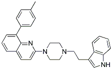 2-(4-[2-(1H-INDOL-3-YL)ETHYL]PIPERAZIN-1-YL)-8-(4-METHYLPHENYL)QUINOLINE 结构式