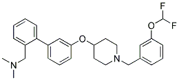 1-[3'-((1-[3-(Difluoromethoxy)benzyl]piperidin-4-yl)oxy)biphenyl-2-yl]-N,N-dimethylmethanamine 结构式