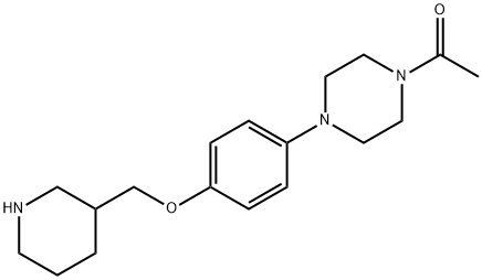 1-{4-[4-(3-PIPERIDINYLMETHOXY)PHENYL]-1-PIPERAZINYL}-1-ETHANONE 结构式