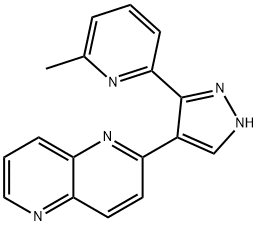 2-[3-(6-甲基-2-吡啶基)-1H-吡唑-4-基]-1,5-萘啶 结构式