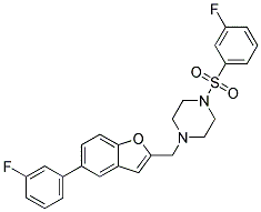 1-([5-(3-FLUOROPHENYL)-1-BENZOFURAN-2-YL]METHYL)-4-[(3-FLUOROPHENYL)SULFONYL]PIPERAZINE 结构式