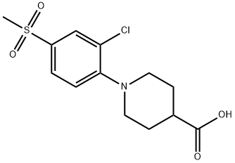 1-(2-氯-4-(甲基磺酰基)苯基)哌啶-4-羧酸 结构式