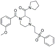 1-(3-METHOXYBENZOYL)-4-[2-(PHENYLSULFONYL)ETHYL]-2-(PYRROLIDIN-1-YLCARBONYL)PIPERAZINE 结构式