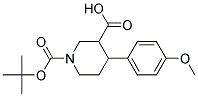 1-(TERT-BUTOXYCARBONYL)-4-(4-METHOXYPHENYL)PIPERIDINE-3-CARBOXYLIC ACID 结构式