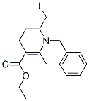 1-Benzyl-6-iodomethyl-2-methyl-1,4,5,6-tetrahydro-pyridine-3-carboxylic acid ethyl ester 结构式