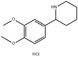 2-(3,4-DIMETHOXYPHENYL)PIPERIDINE HYDROCHLORIDE 结构式