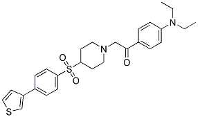 1-[4-(DIETHYLAMINO)PHENYL]-2-(4-([4-(3-THIENYL)PHENYL]SULFONYL)PIPERIDIN-1-YL)ETHANONE 结构式