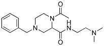 1-Acetyl-4-benzyl-N-[2-(dimethylamino)ethyl]piperazine-2-carboxamide 结构式