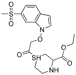 1-[[[6-(METHYLSULPHONYL)INDOL-1-YL]OXY]ACETYL]THIOMORPHOLINE-3-CARBOXYLIC ACID, ETHYL ESTER 结构式