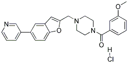 1-(3-METHOXYBENZOYL)-4-[(5-PYRIDIN-3-YL-1-BENZOFURAN-2-YL)METHYL]PIPERAZINE HYDROCHLORIDE 结构式