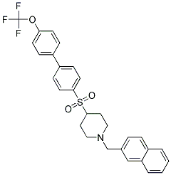 1-(2-NAPHTHYLMETHYL)-4-([4'-(TRIFLUOROMETHOXY)BIPHENYL-4-YL]SULFONYL)PIPERIDINE 结构式