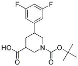 1-(TERT-BUTOXYCARBONYL)-5-(3,5-DIFLUOROPHENYL)PIPERIDINE-3-CARBOXYLIC ACID 结构式