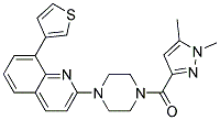 2-(4-[(1,5-DIMETHYL-1H-PYRAZOL-3-YL)CARBONYL]PIPERAZIN-1-YL)-8-(3-THIENYL)QUINOLINE 结构式