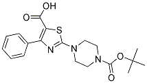 2-(4-Boc-Piperazine-1-Yl)-4-Phenyl-5-Thiazolecarboxylic Acid 结构式