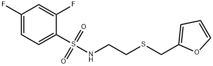 2,4-Difluoro-N-{2-[(fur-2-ylmethyl)thio]ethyl}benzenesulphonamide 结构式