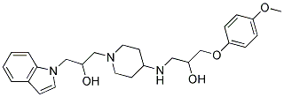 1-{[1-[2-hydroxy-3-(1H-indol-1-yl)propyl]tetrahydropyridin-4(2H)-yl]amino}-3-(4-methoxyphenoxy)propan-2-ol 结构式