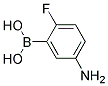 2-FLUORO-5-AMINOPHENYL BORONIC ACID 结构式